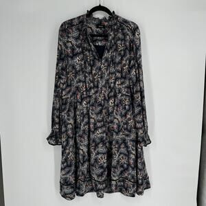 Me & Em dress womens 12 navy blue floral long sleeve. Beautiful.